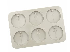 Molde silicona tag aromatico 6 circulos bajos 